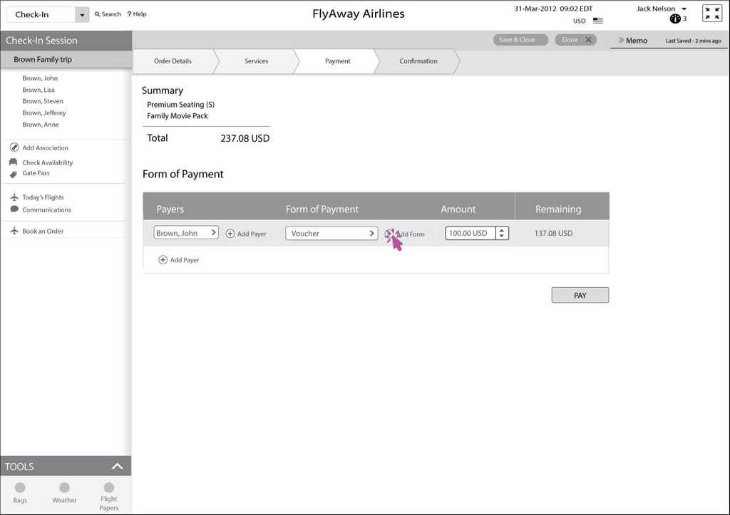 Choosing an alternative form of payment