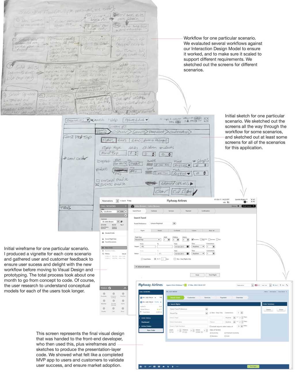 Flow diagram, sketch, wireframe, and final app