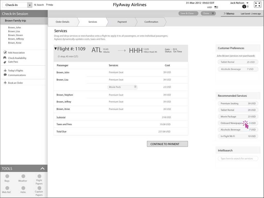 Giving John a newspaper