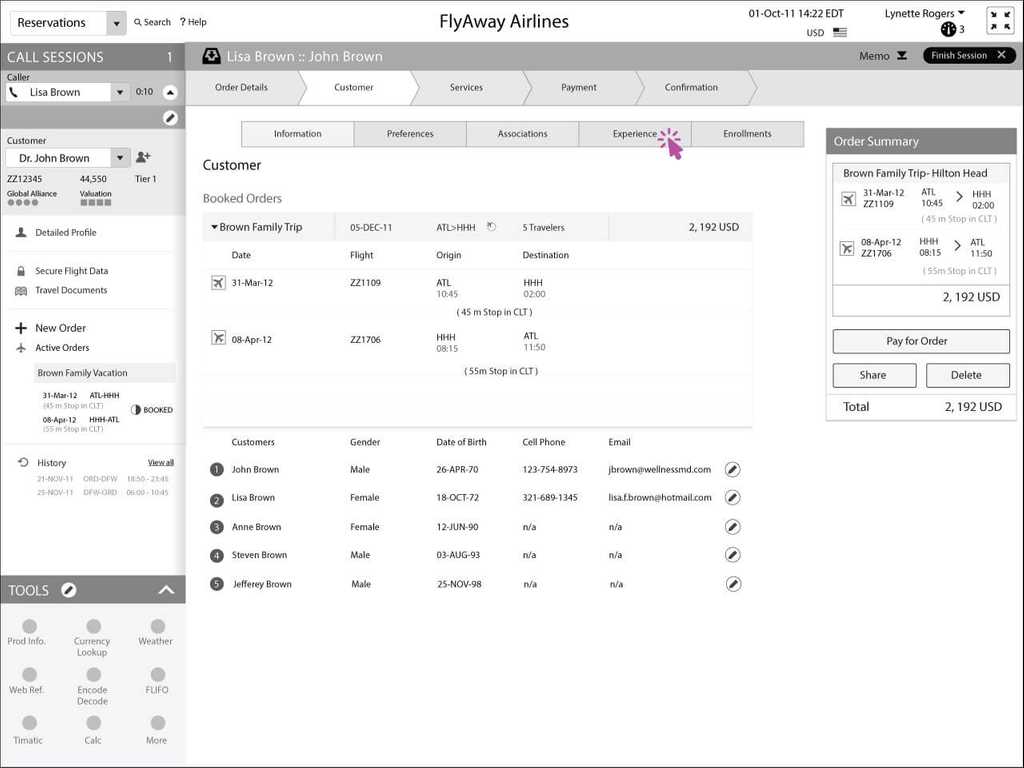Lynette Entering Customer Experience Information