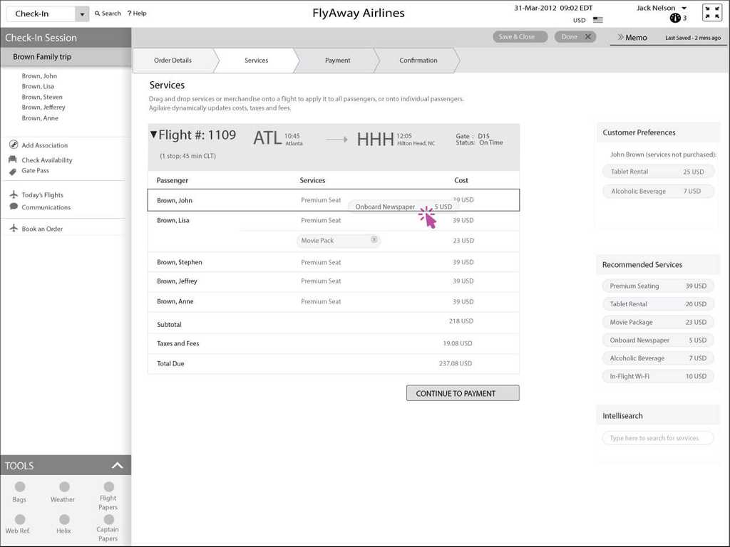 Clicking Continue to move to Payment