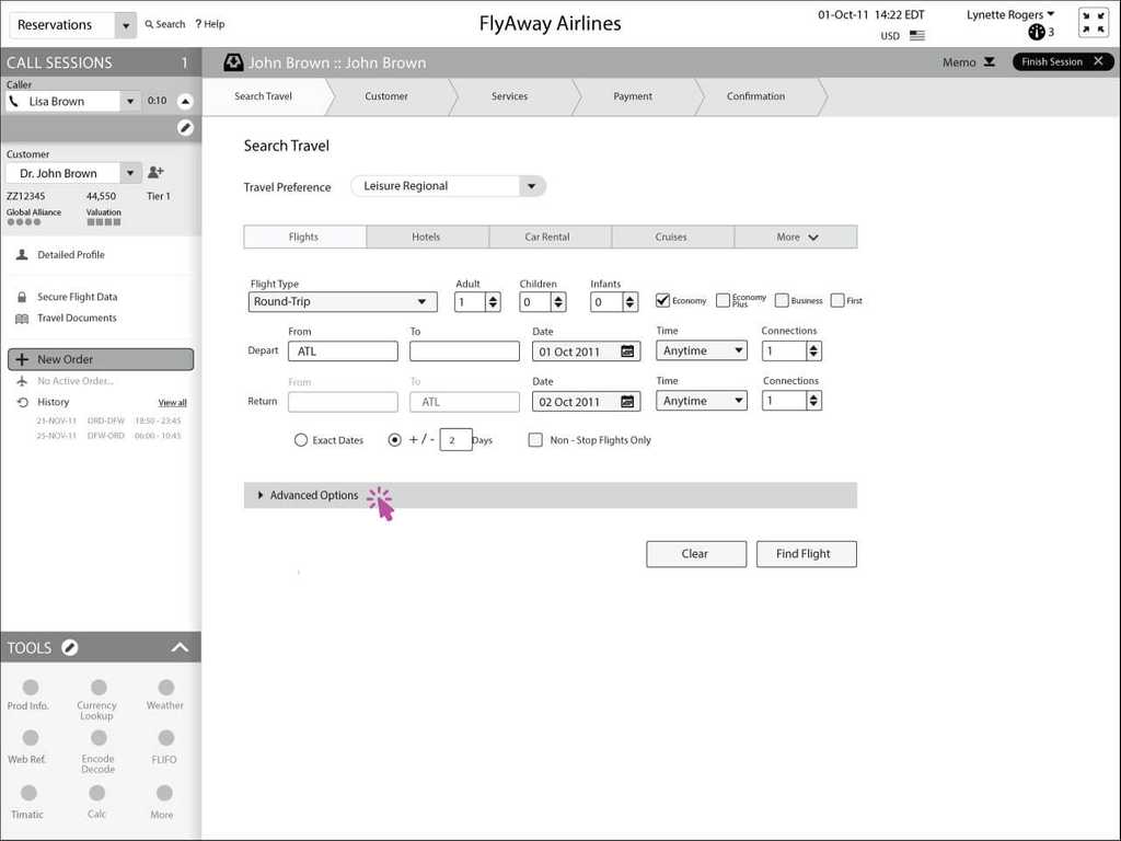 Wireframing- Advanced Search Options