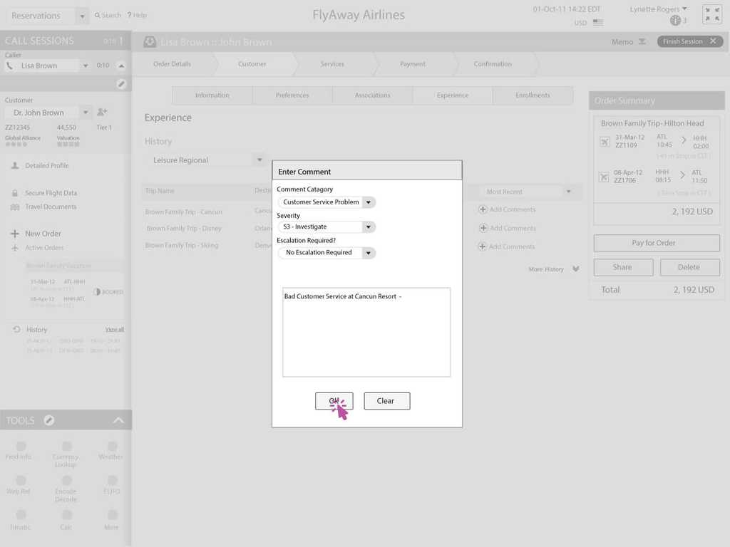 Making a comment about the Brown Family's negative experience 