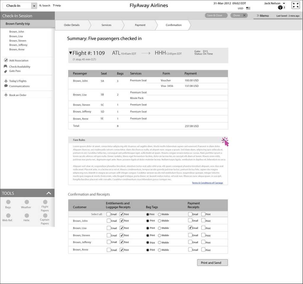 Closing the Fare Rules box